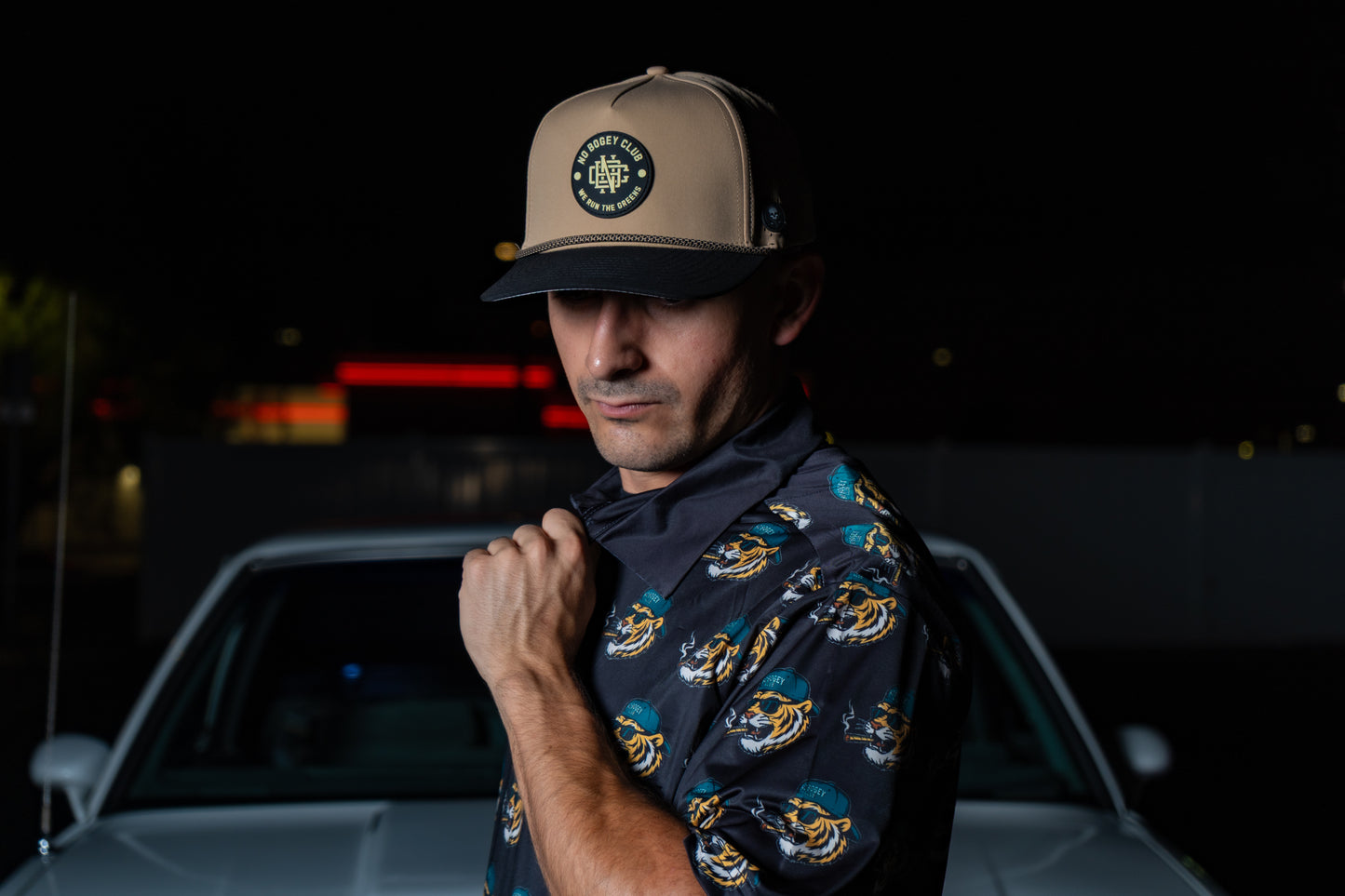No Bogey Club Performance Golf Hat – Tan & Black