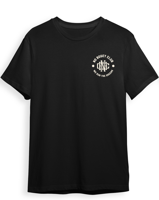 No Bogey Club “We Run the Greens” Tee - Black