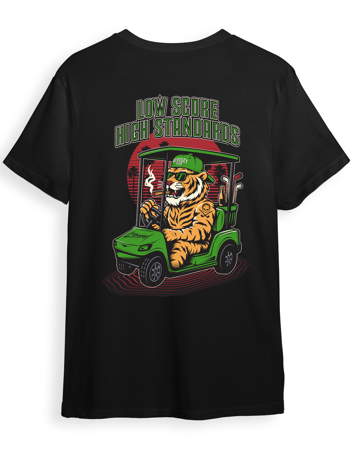 No Bogey Club “Low Score, High Standards” Tee – Black
