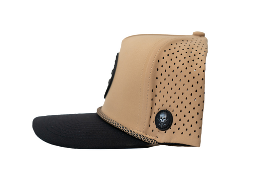 No Bogey Club Performance Golf Hat – Tan & Black