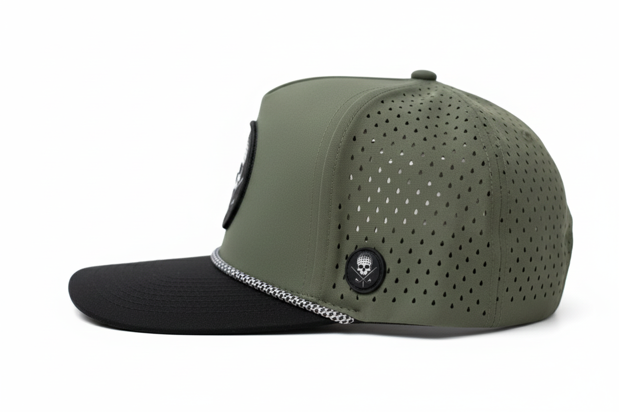 No Bogey Club Performance Golf Hat – Olive Green & Black