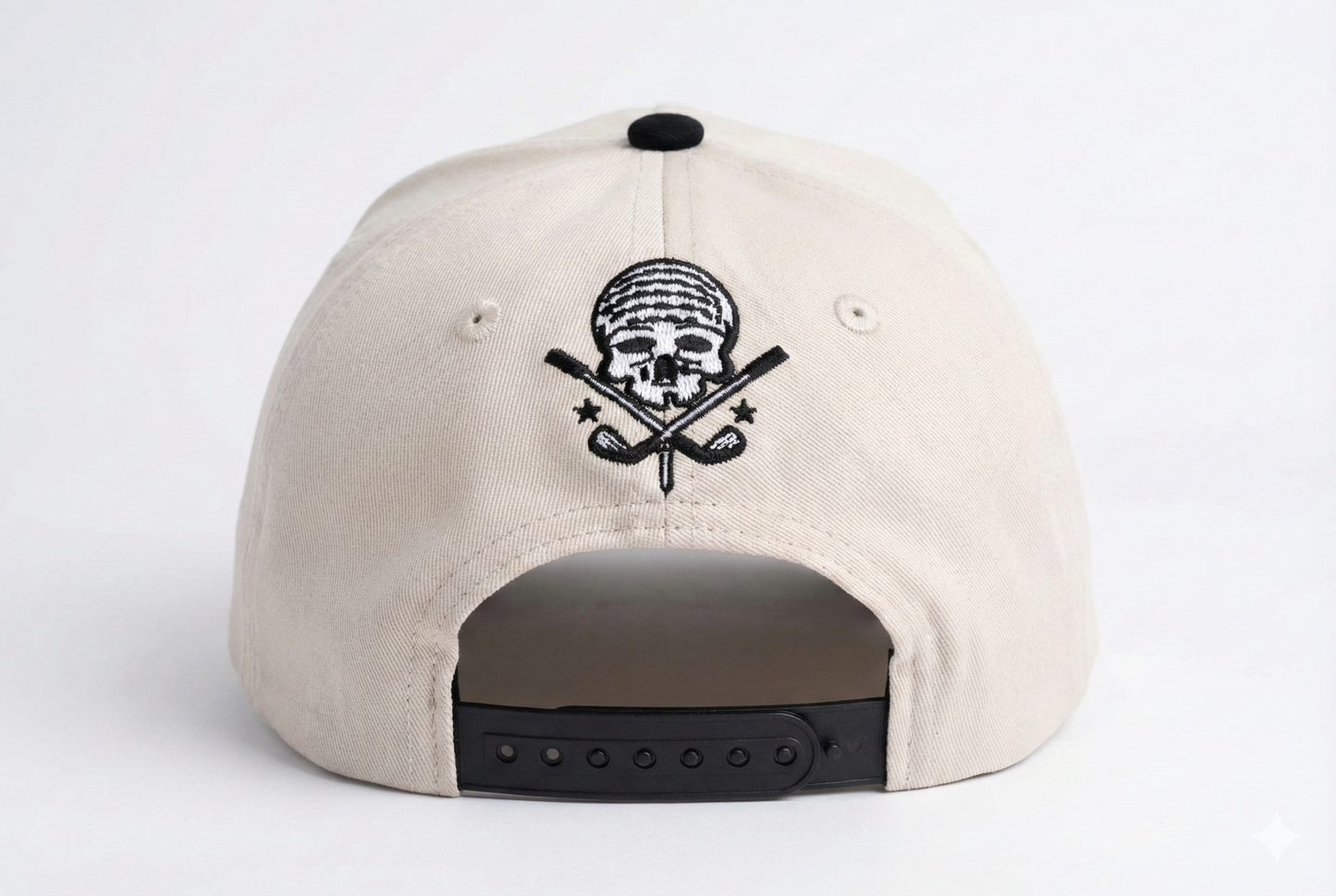 No Bogey Club Classic Cotton Golf Hat – Cream & Black