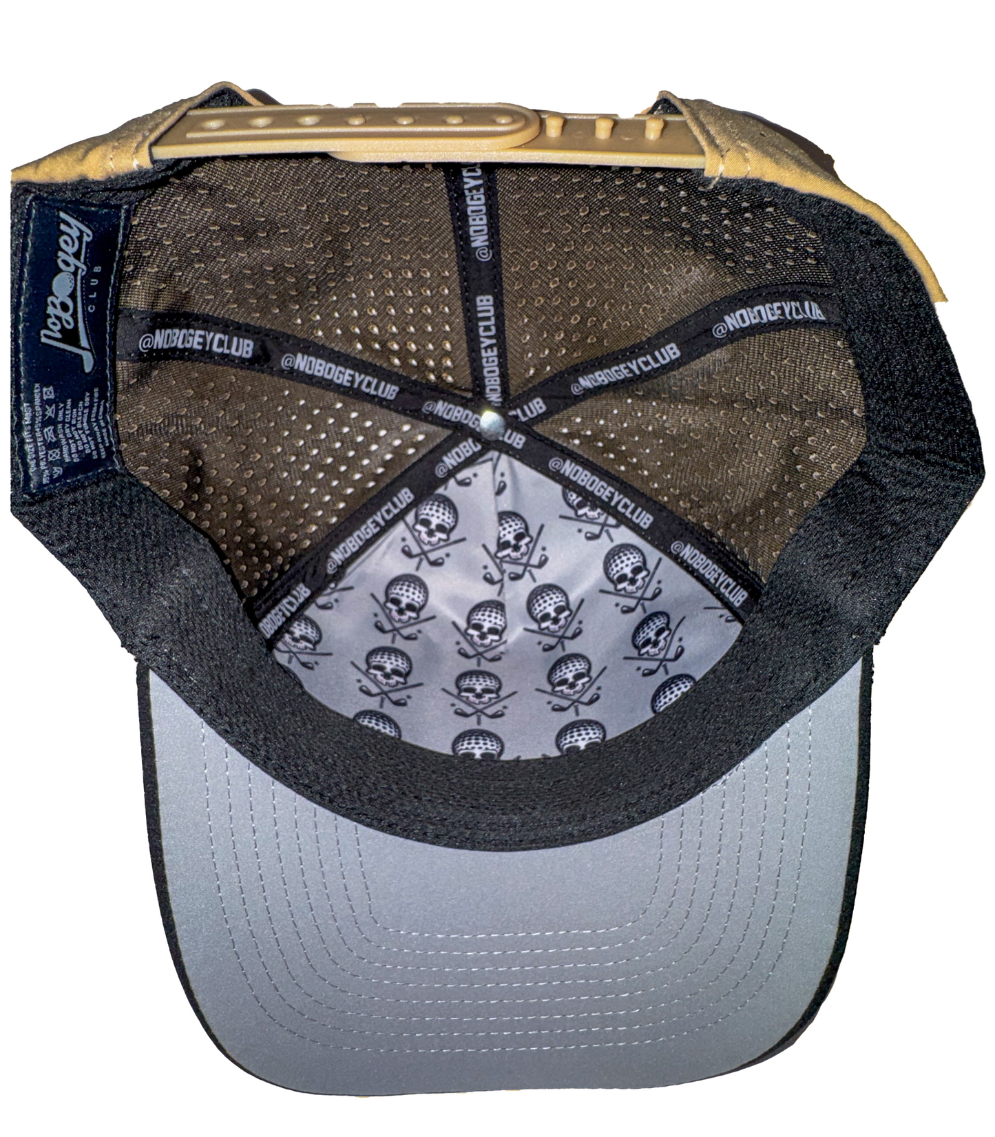 No Bogey Club Performance Golf Hat – Tan & Black